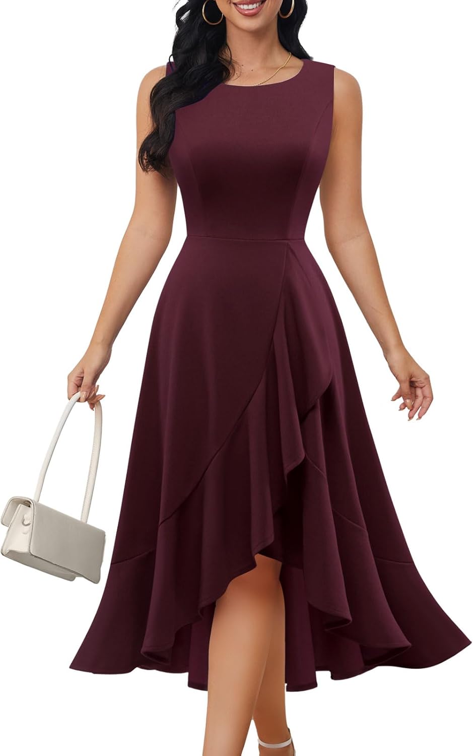 Vestido vino formal midi
