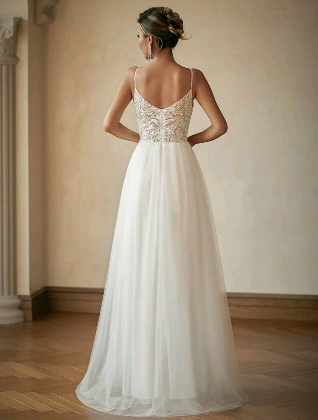Vestido de novia – Estilo A-Line con Encaje Floral