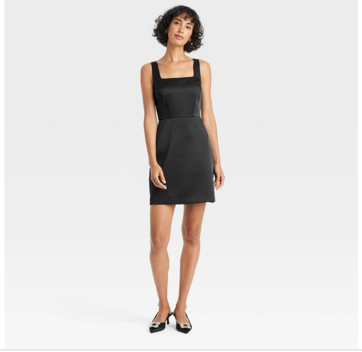 Vestido negro formal midi
