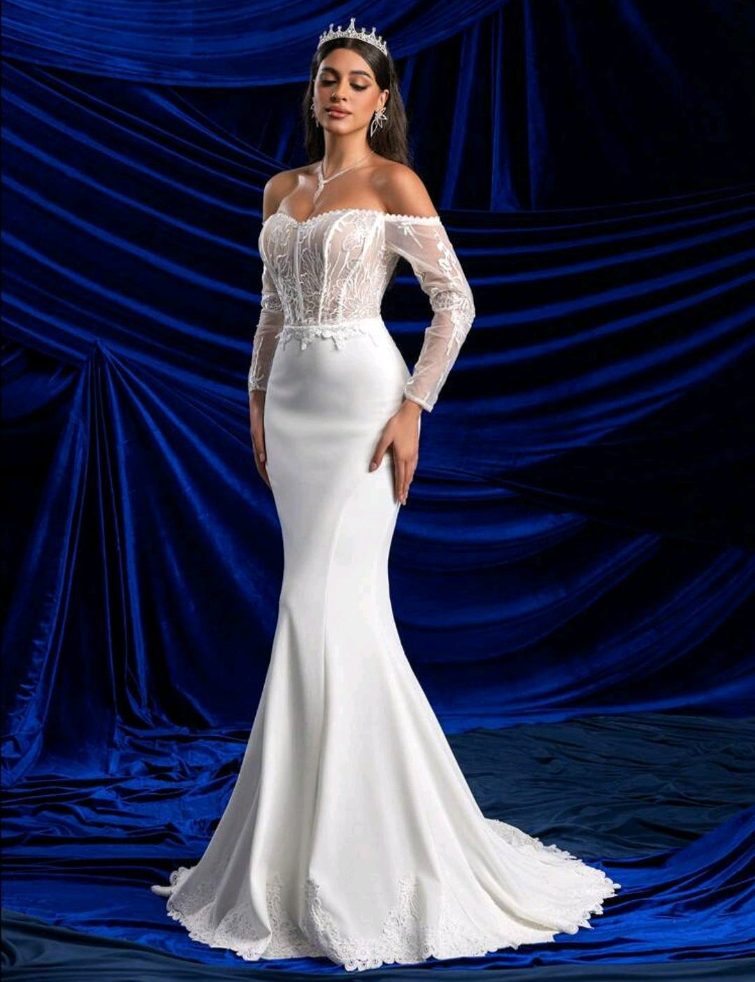 Vestido de Novia Sirena con Corpiño de Encaje y Espalda Corset