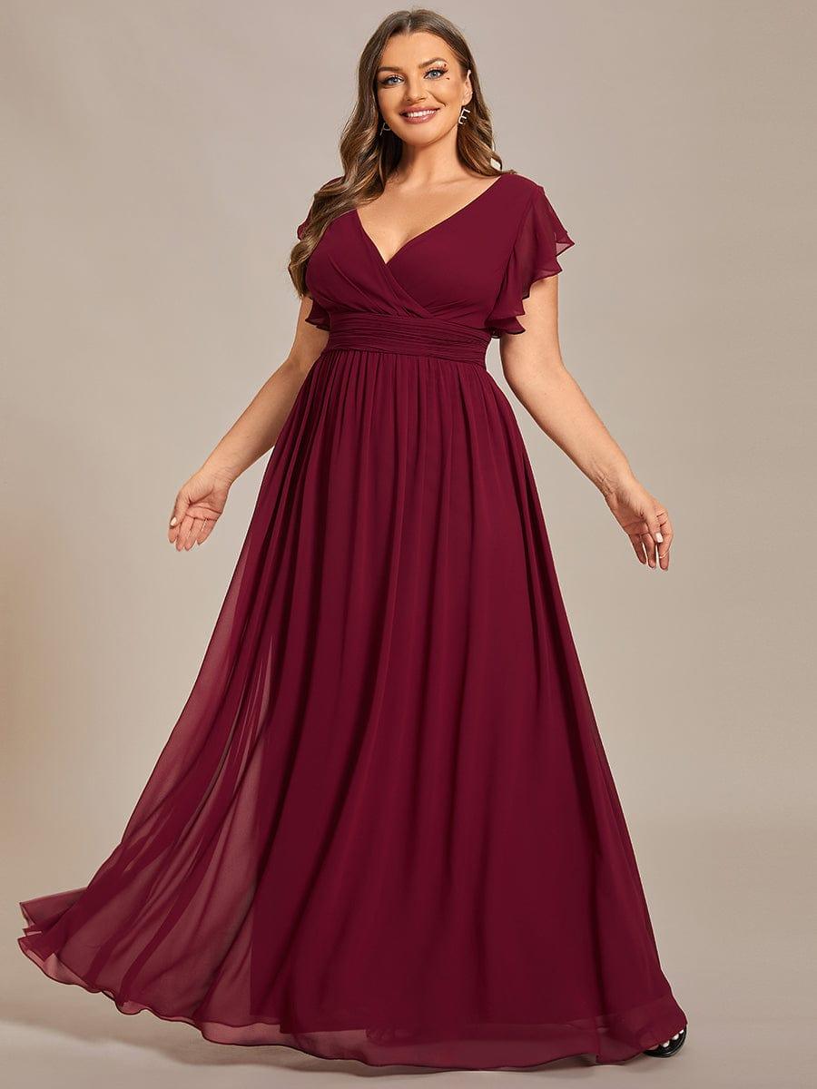 Vestido Vino con escote en V y espalda semi abierta