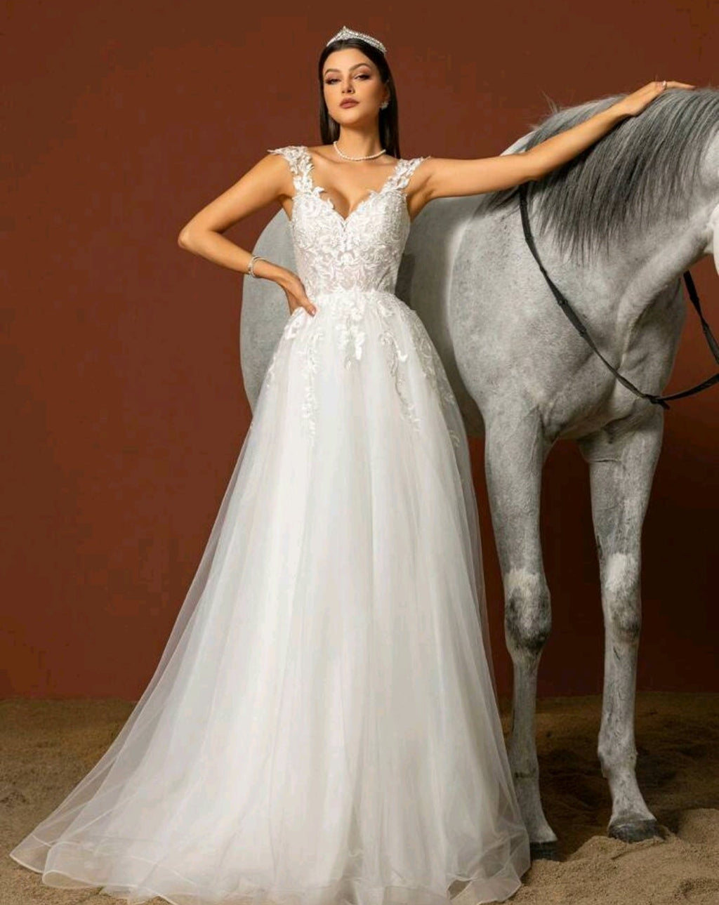 Vestido de Novia Cuento de Hadas – Elegancia Línea A con Encaje y Tul