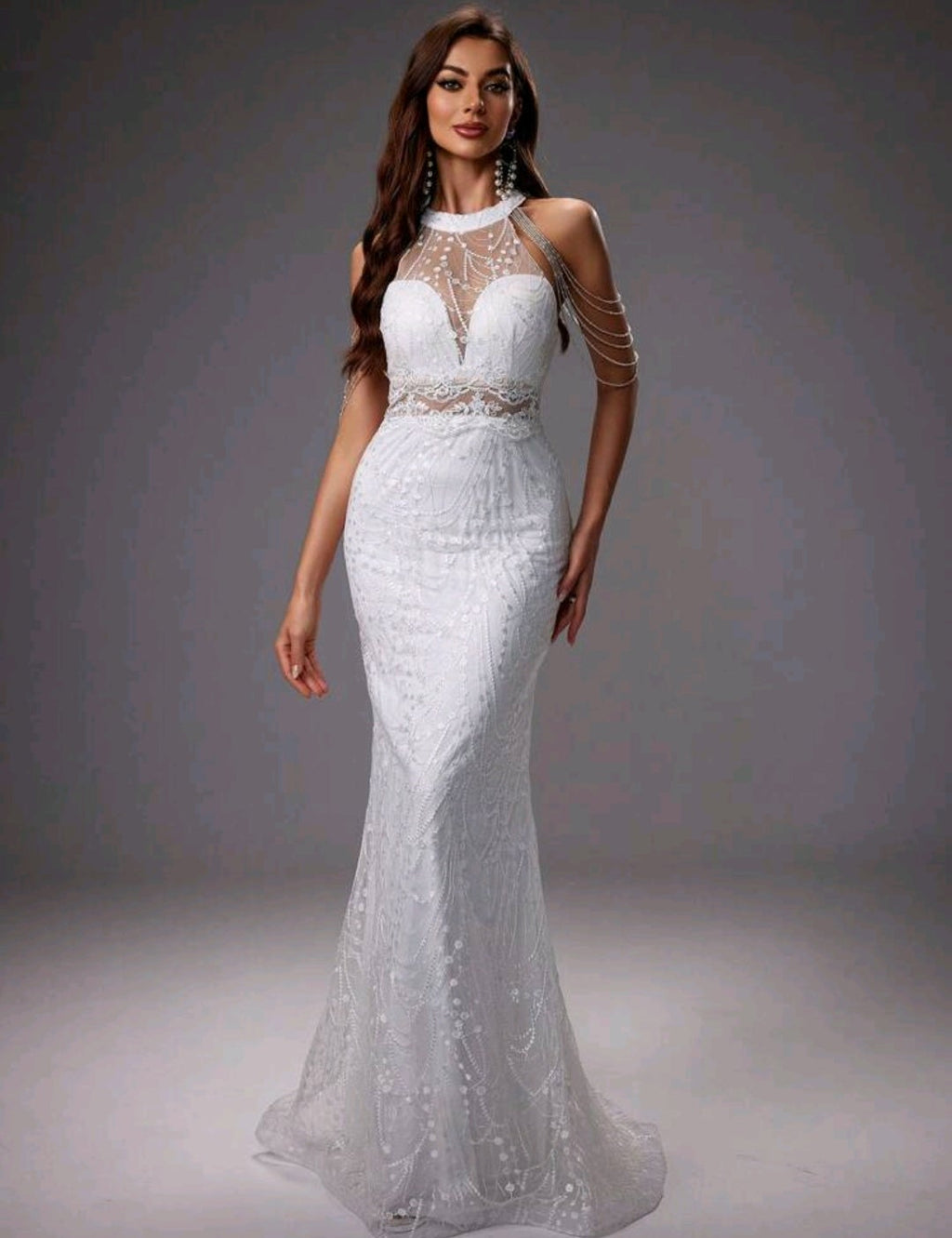 Vestido de Novia Estilo Sirena con Espalda de Ensueño y Detalles en Pedrería