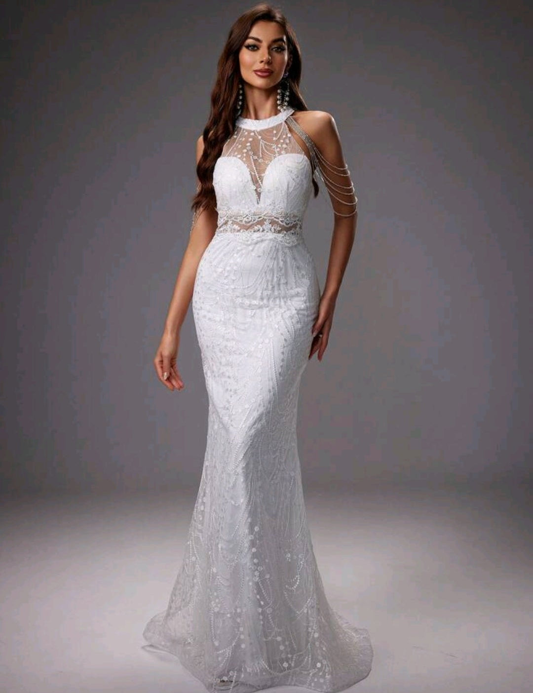 Vestido de Novia Estilo Sirena con Espalda de Ensueño y Detalles en Pedrería