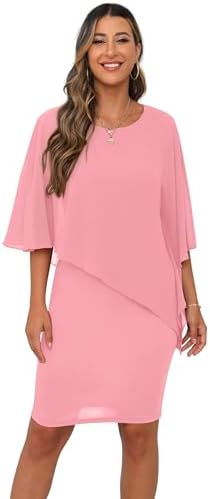 Vestido rosado formal con capa