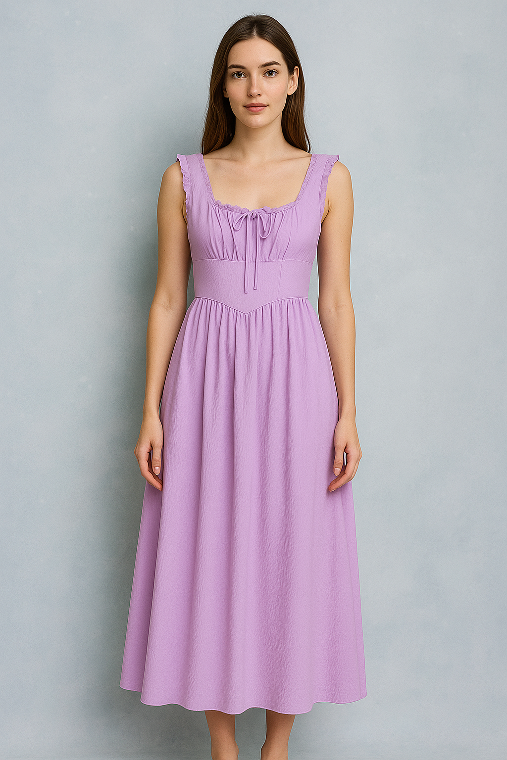 Vestido casual lila midi