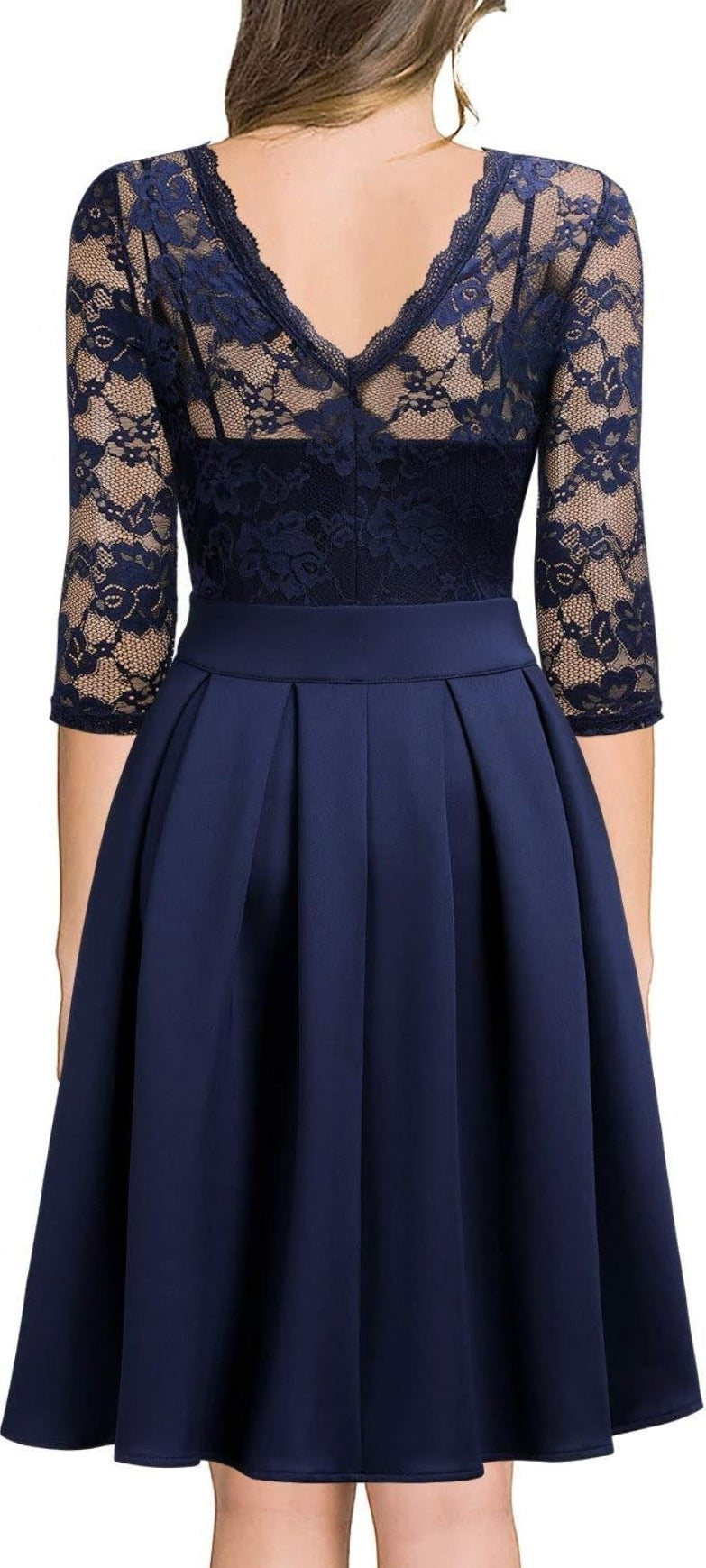Vestido de encaje con manga 3/4