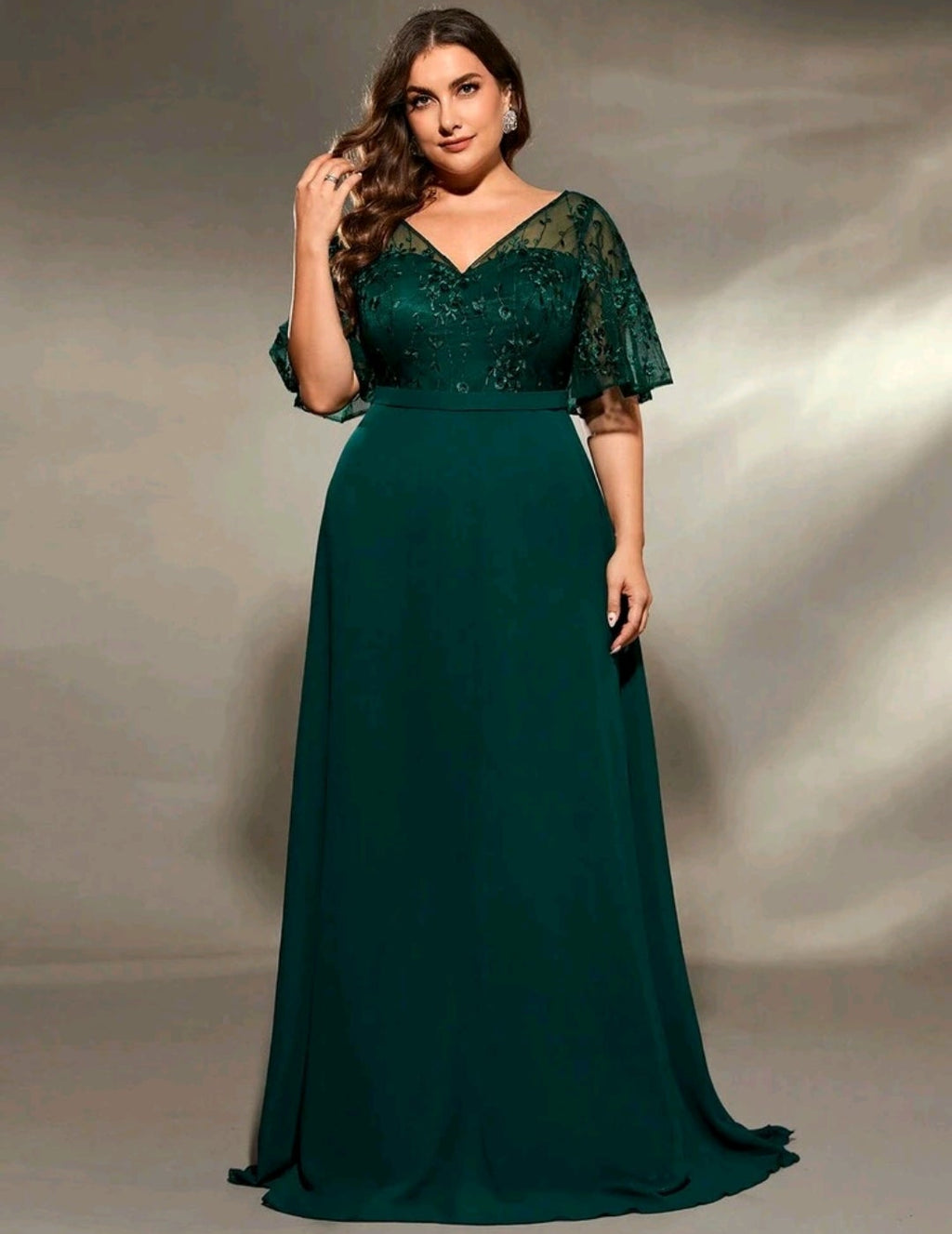Vestido verde oscuro corte A