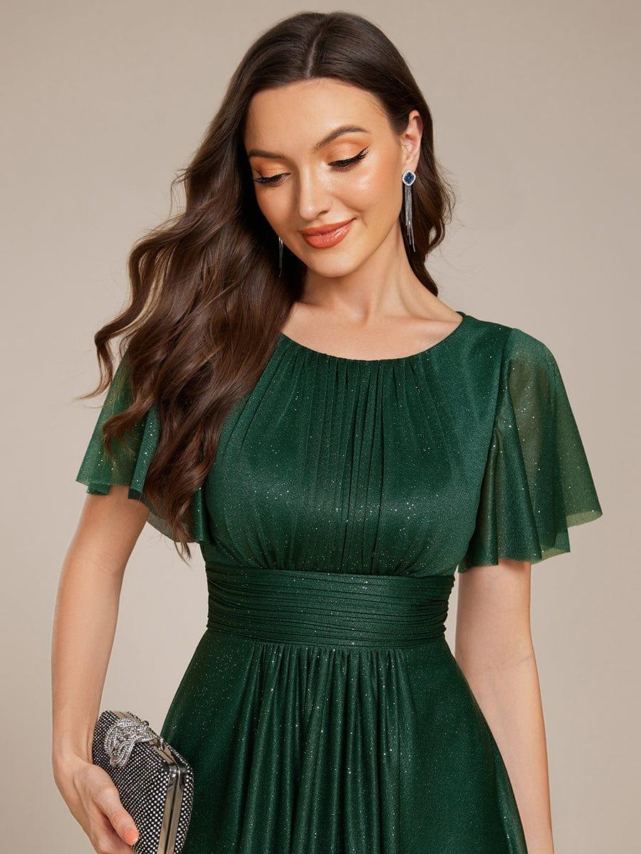 Vestido midi verde esmeralda con brillo