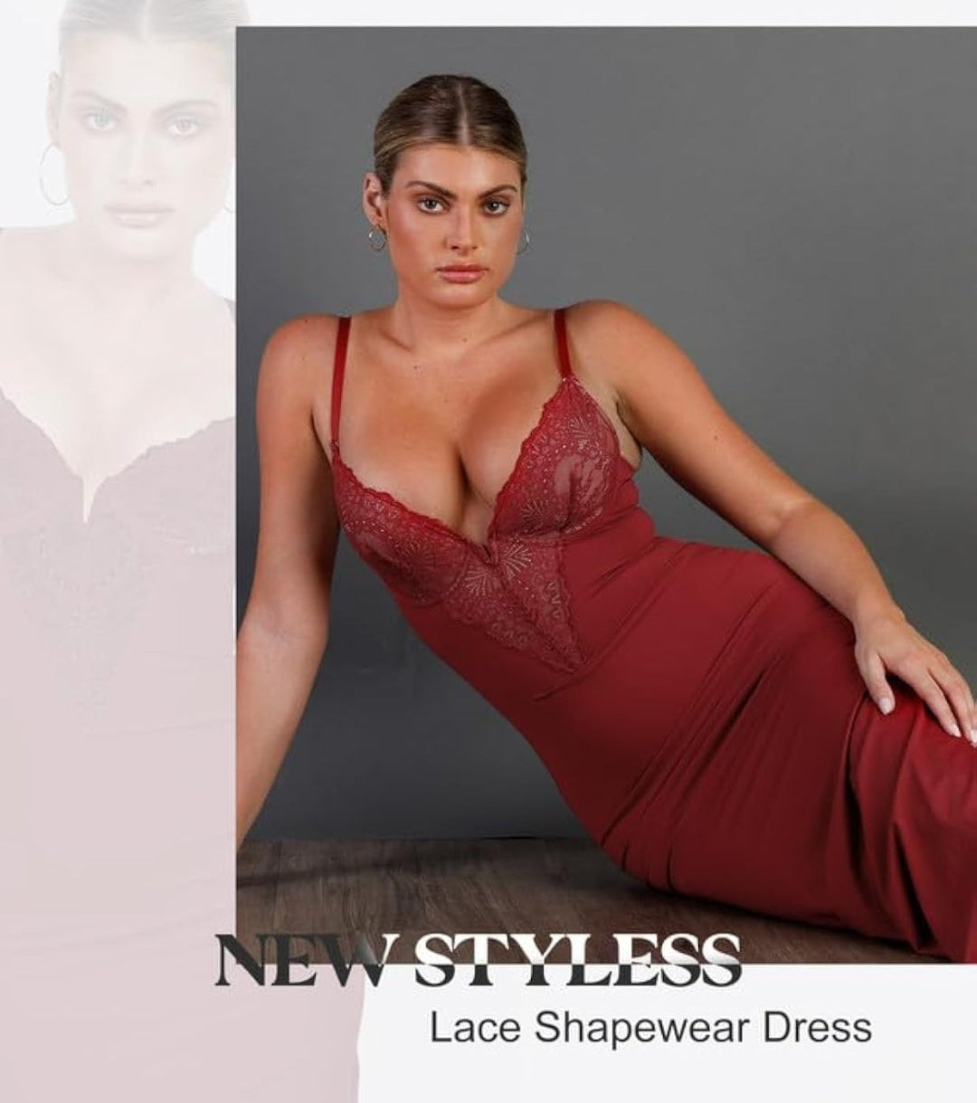 Vestido vino rojizo con faja incluida