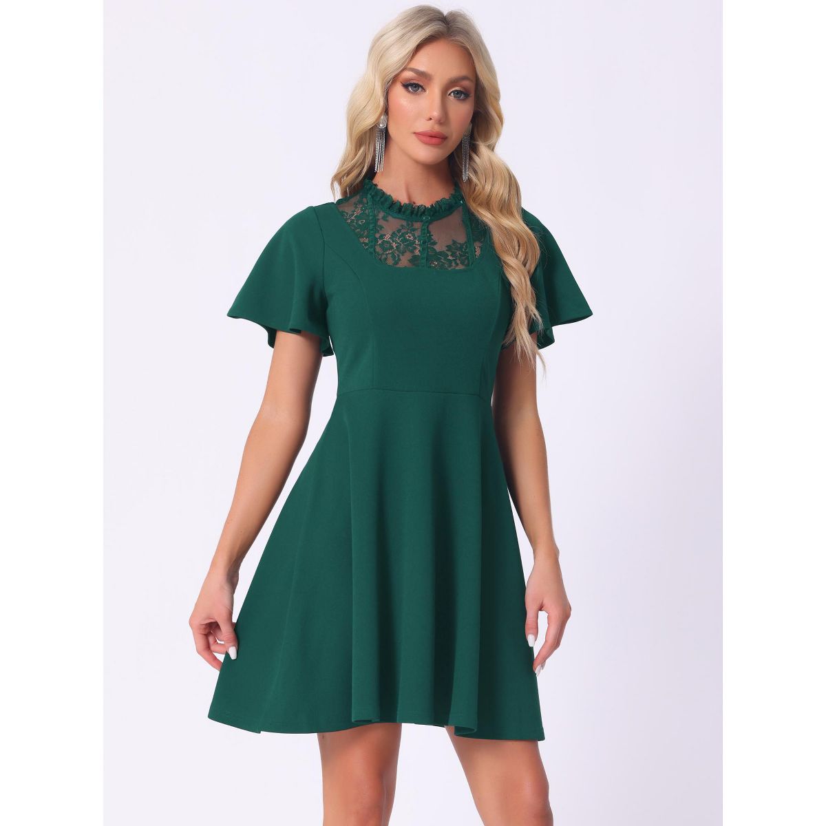 Vestido verde esmeralda corte A