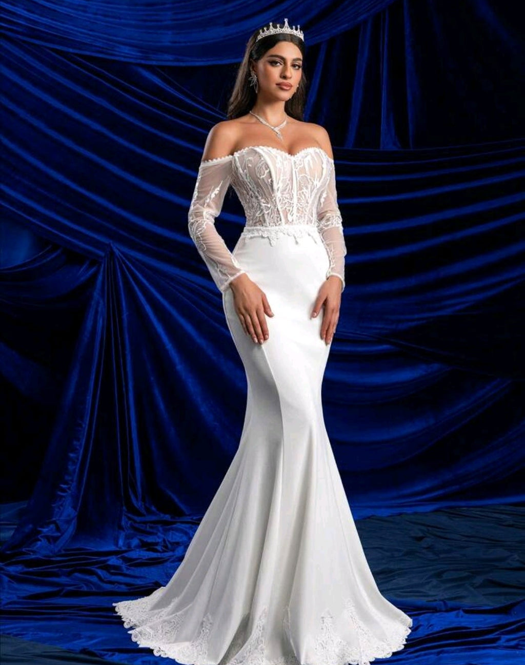 Vestido de Novia Sirena con Corpiño de Encaje y Espalda Corset