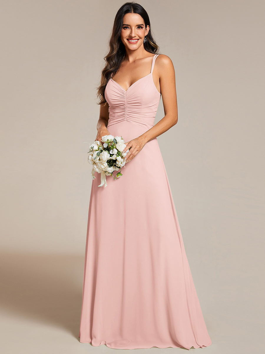 Vestido rosado corte A tirante delgado