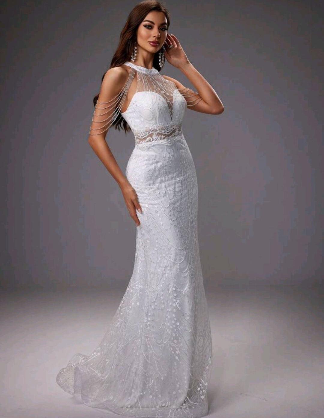 Vestido de Novia Estilo Sirena con Espalda de Ensueño y Detalles en Pedrería