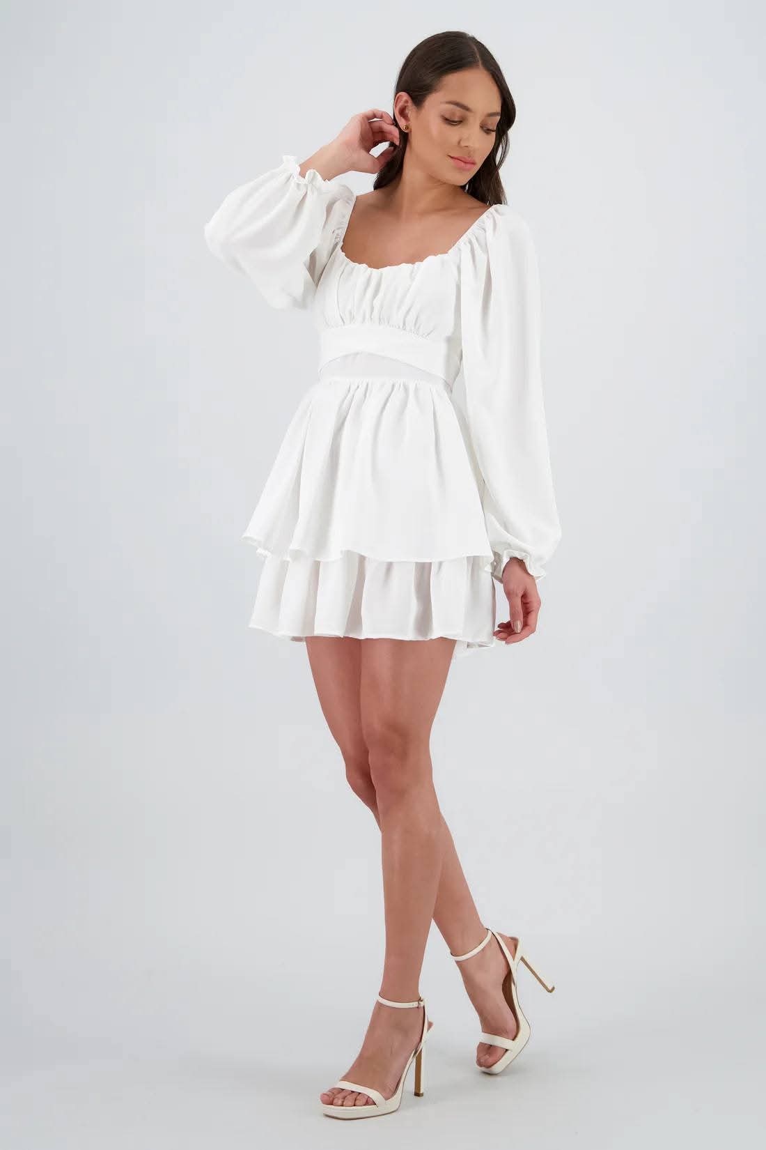 Vestido blanco manga larga