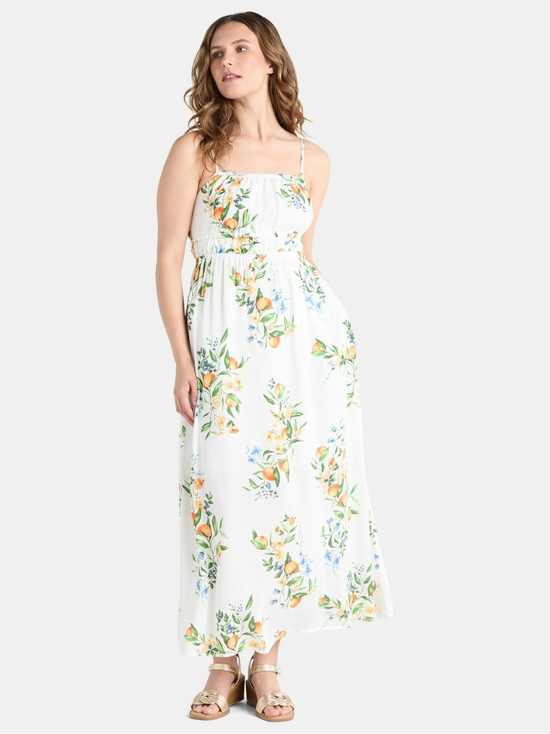 Vestido floral largo con tirante delgado
