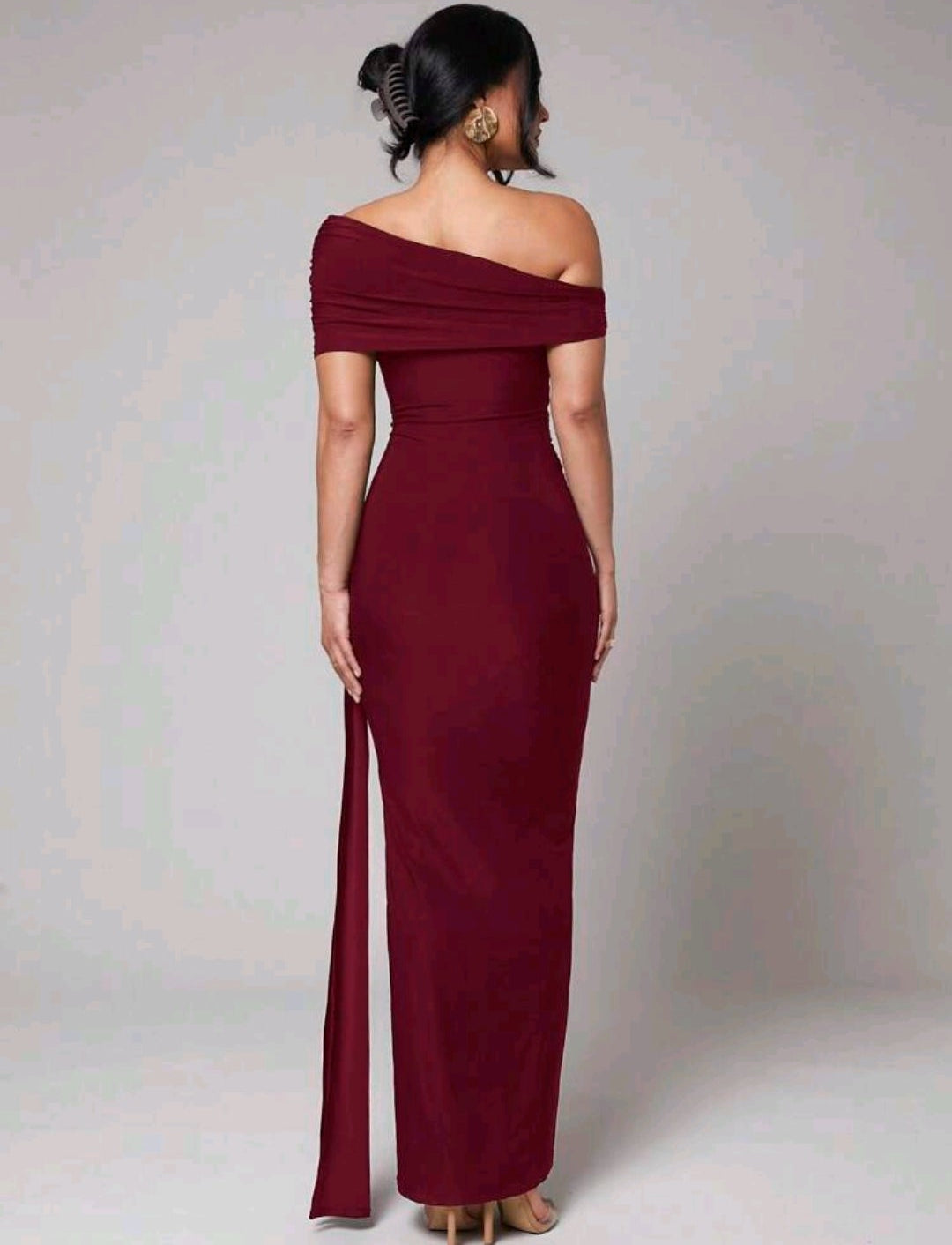 Vestido vino pegado al cuerpo stretch