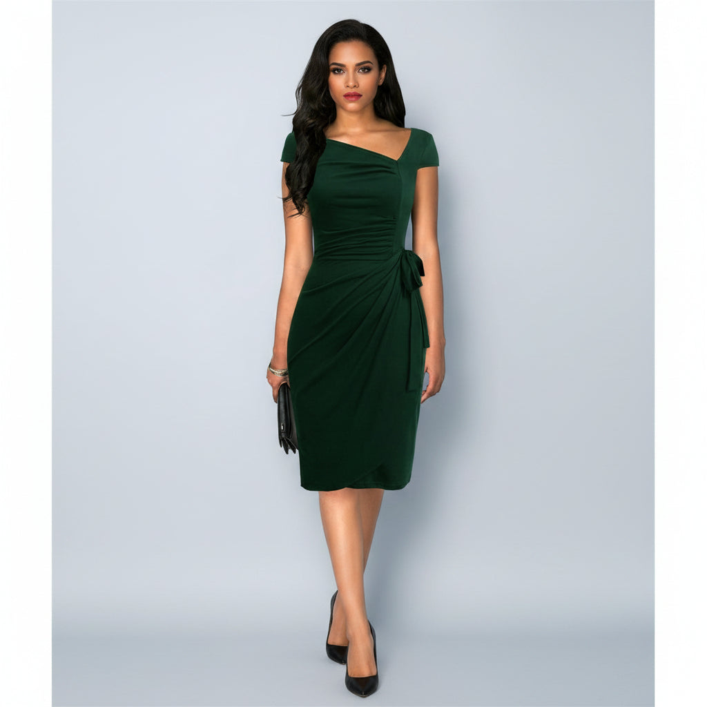 Vestido verde esmeralda formak midi