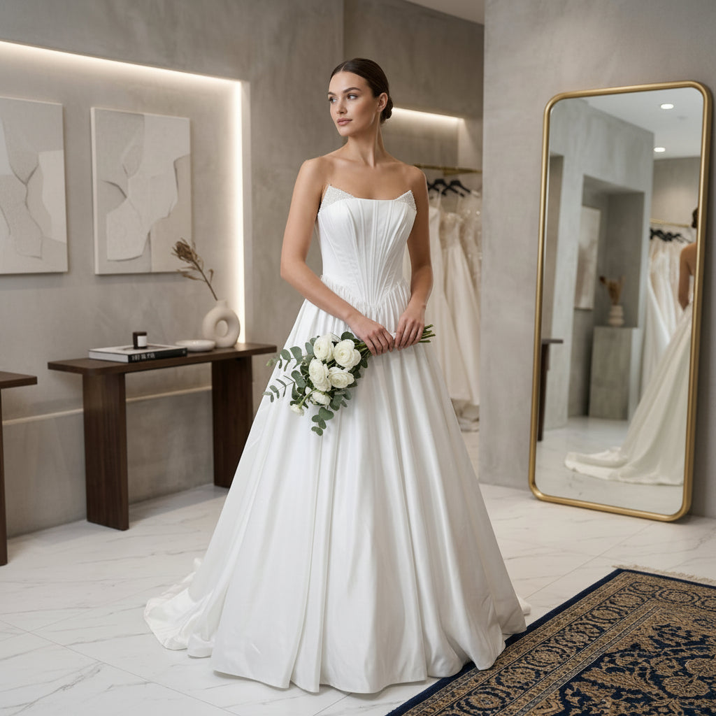 Vestido de Novia: Elegancia Estructural Minimalista