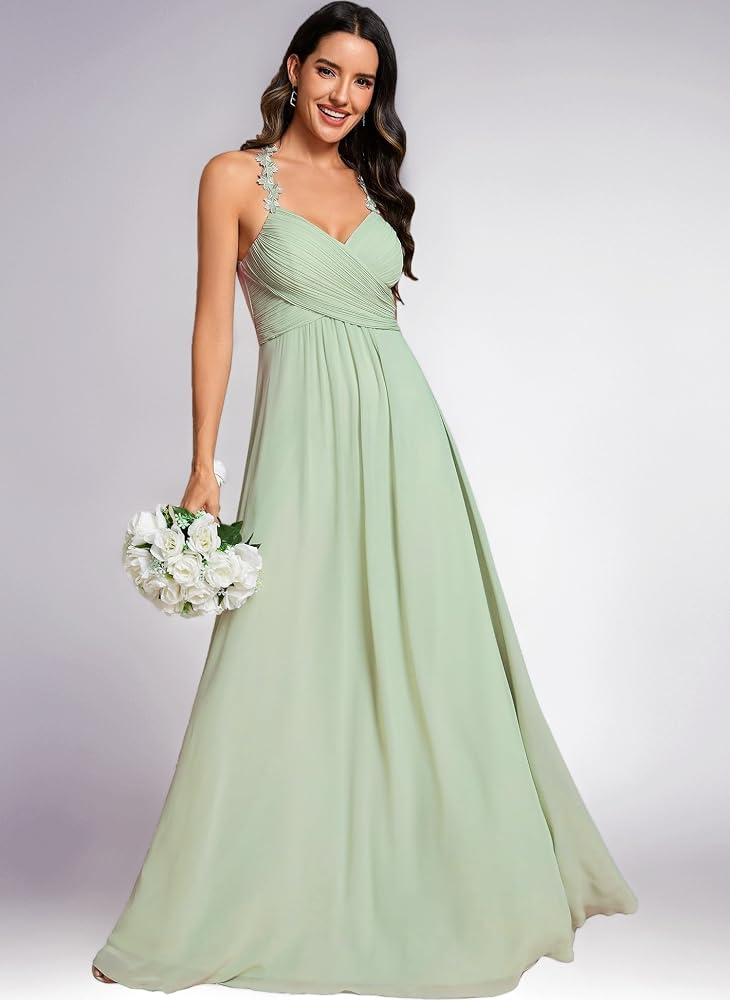 Vestido verde sage corte A
