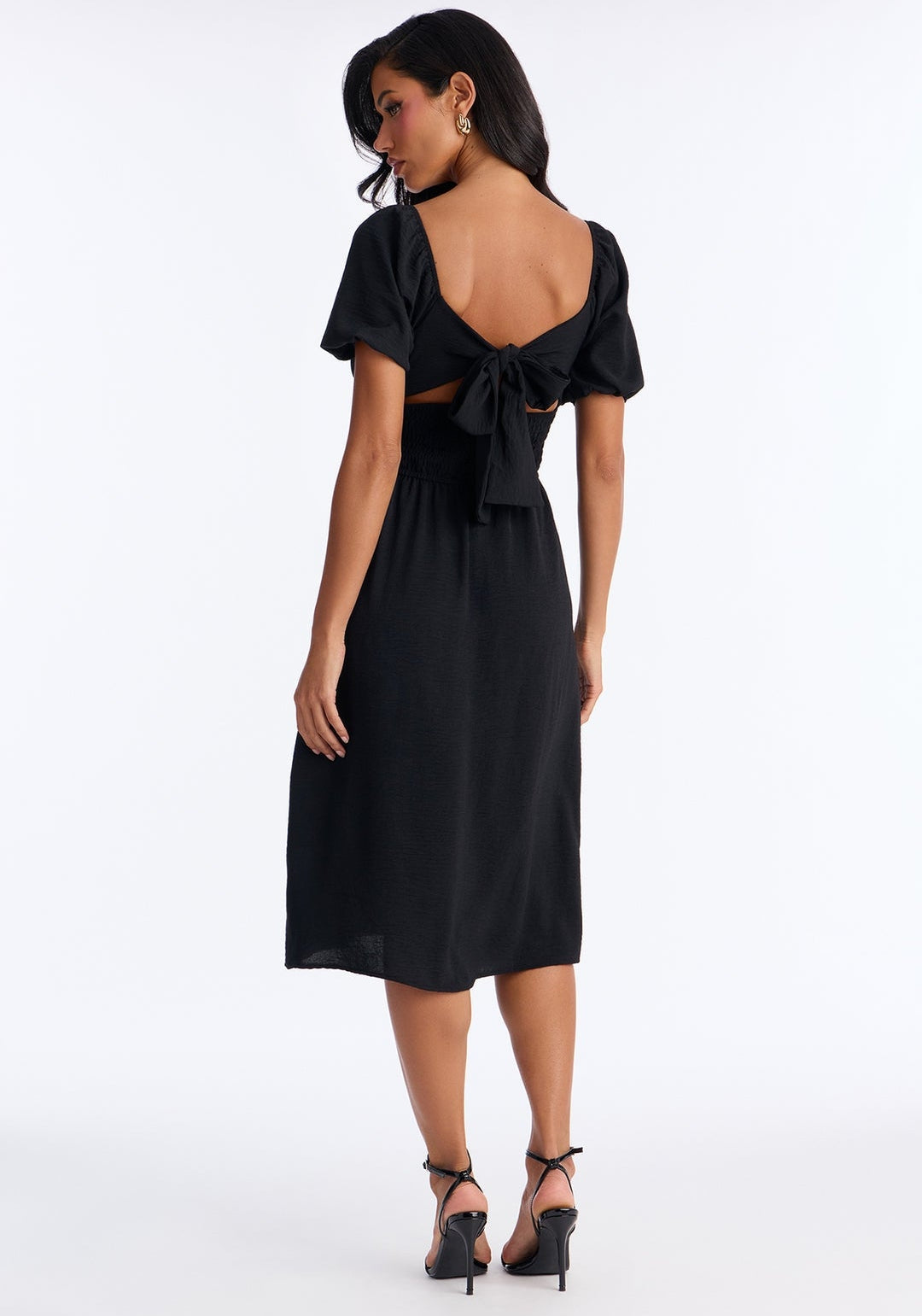 Vestido negro casual midi