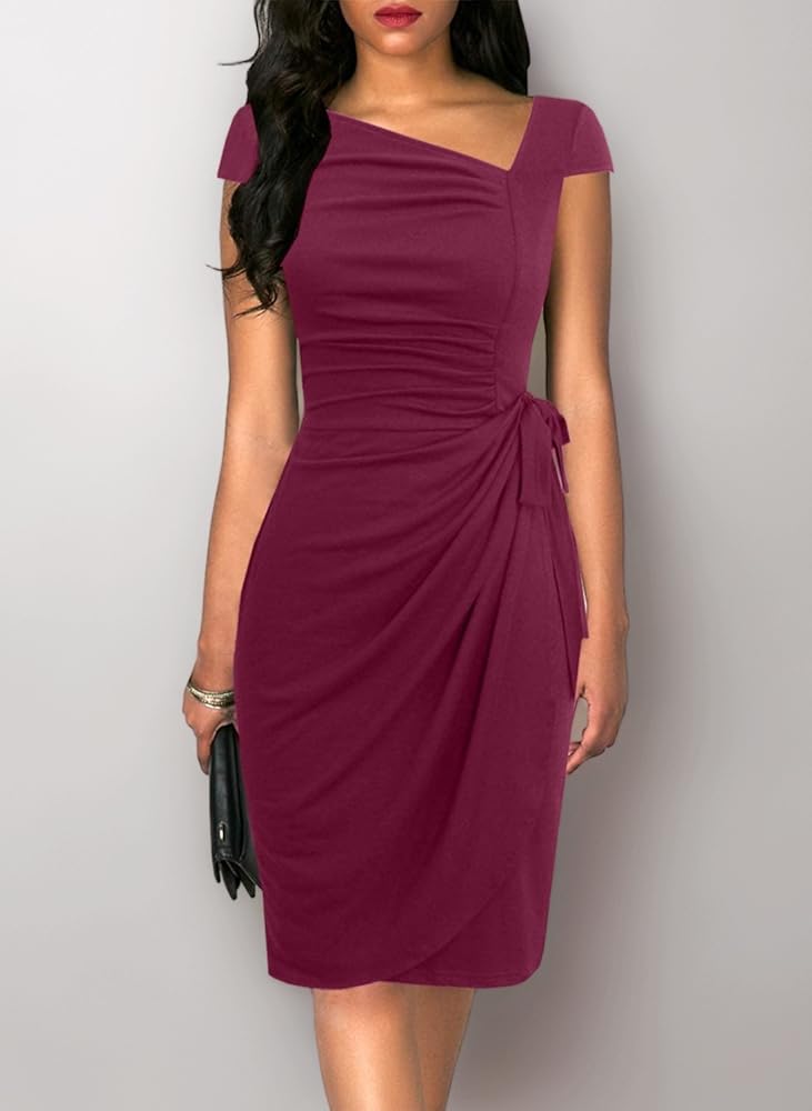 Vestido vino formal midi