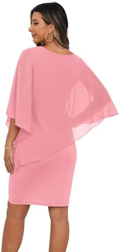 Vestido rosado formal con capa