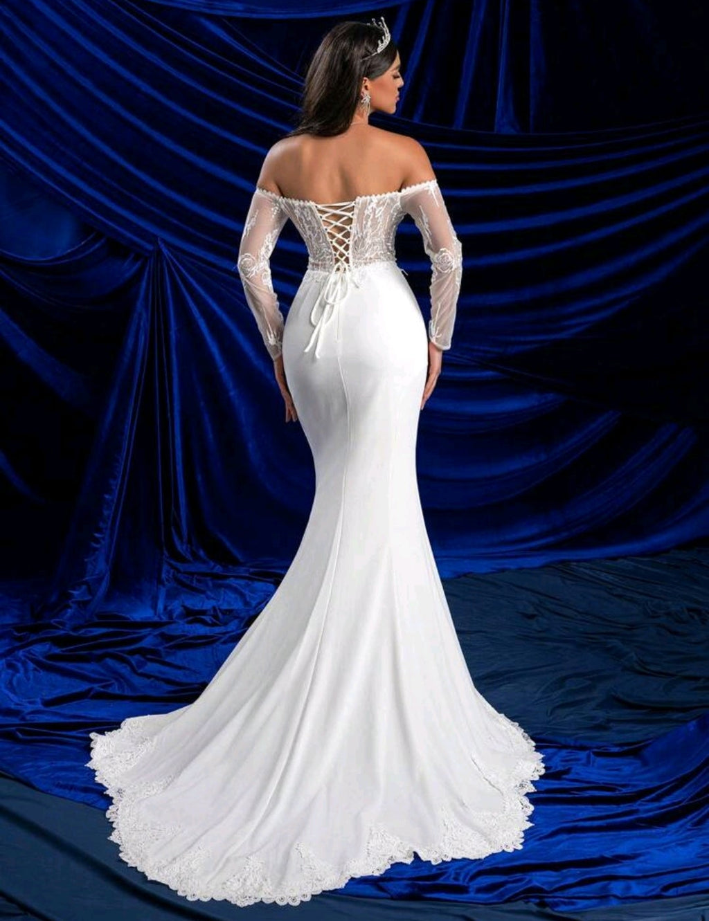 Vestido de Novia Sirena con Corpiño de Encaje y Espalda Corset