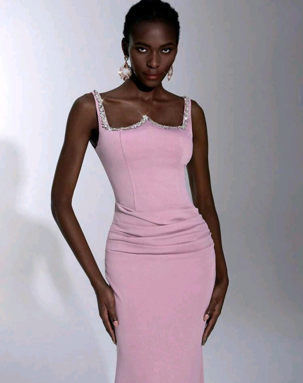 Vestido palo rosa corte sirena