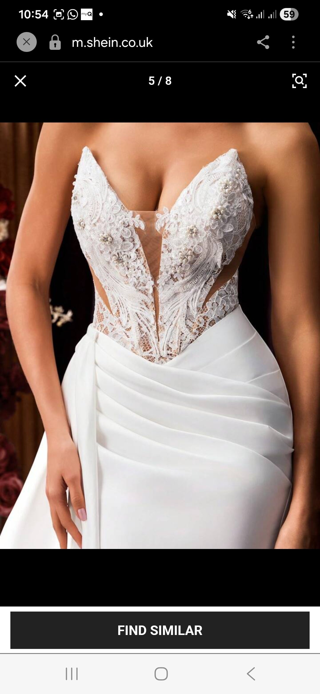 Vestido de Novia y Gala Sirena con Corpiño de Encaje Ilusión y Falda Drapeada
