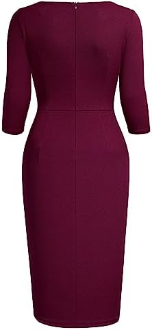 Vestido vino formal midi manga 3/4
