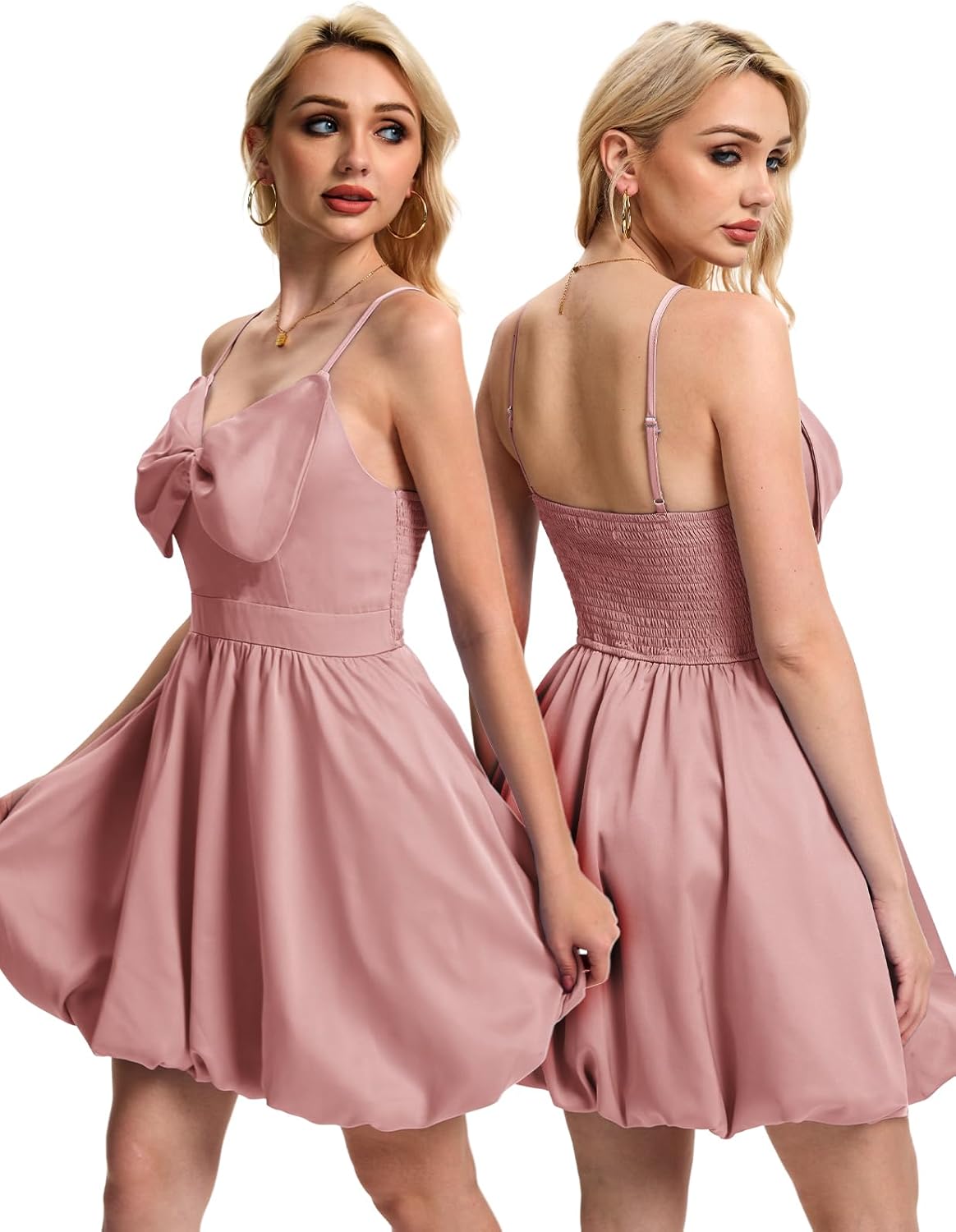 Vestido palo rosa mini tirante delgado