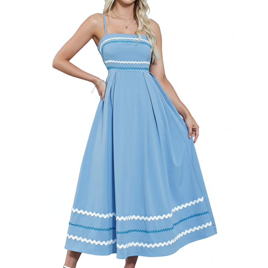Vestido celeste tirante delgado