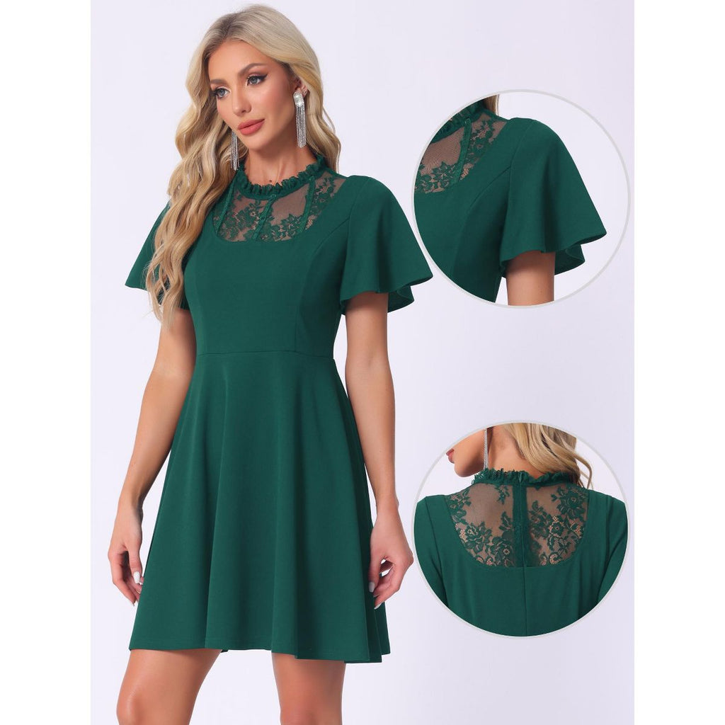 Vestido verde esmeralda corte A