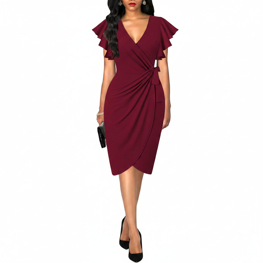 Vestido vino formal midi