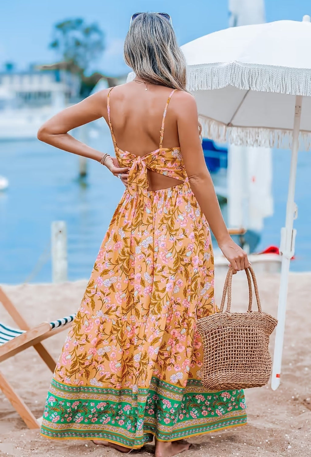 Vestido casual espalda semi abierta