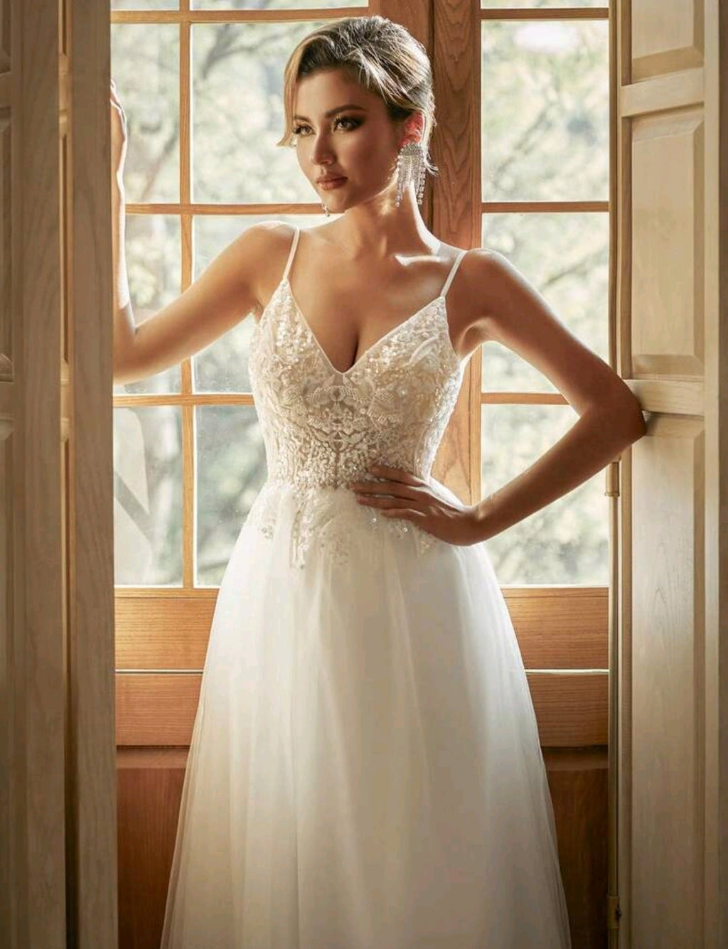 Vestido de novia – Estilo A-Line con Encaje Floral