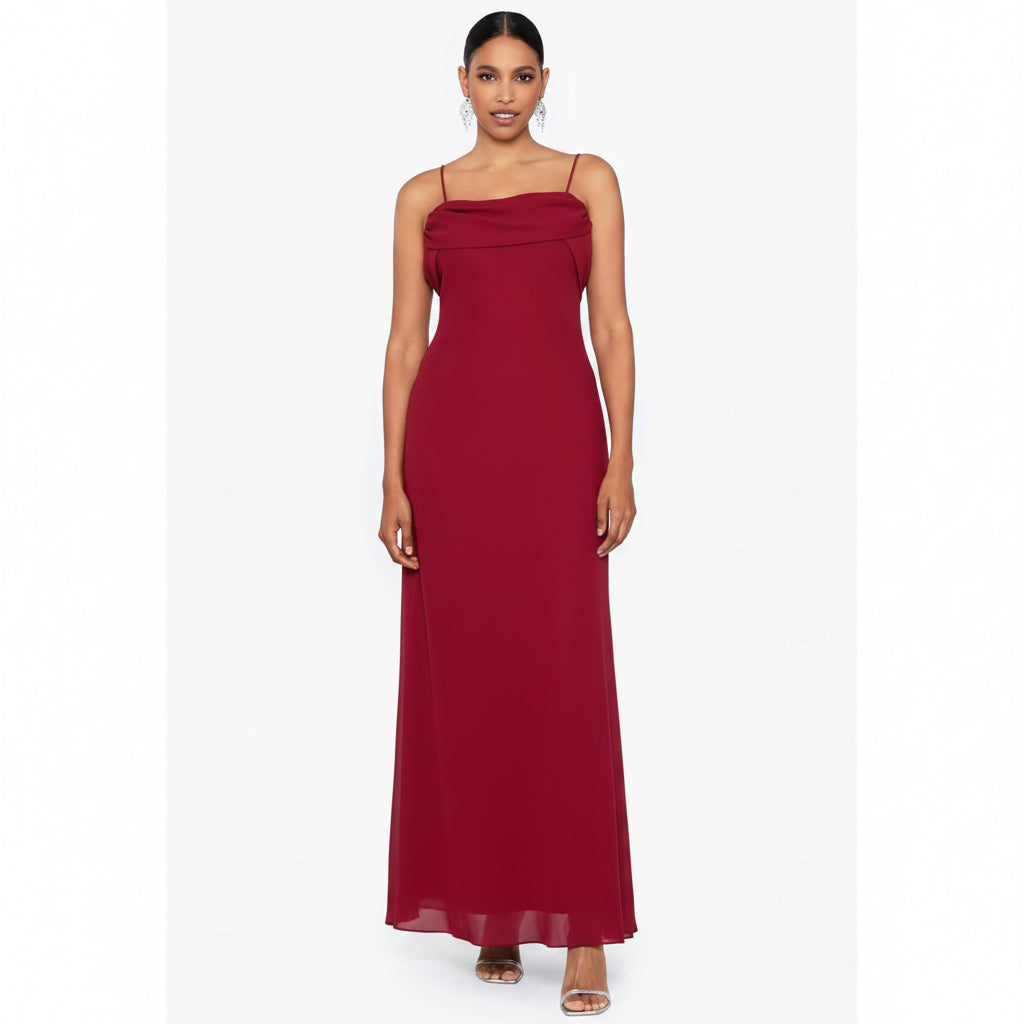 Vestido rojo cherry tirante delgado
