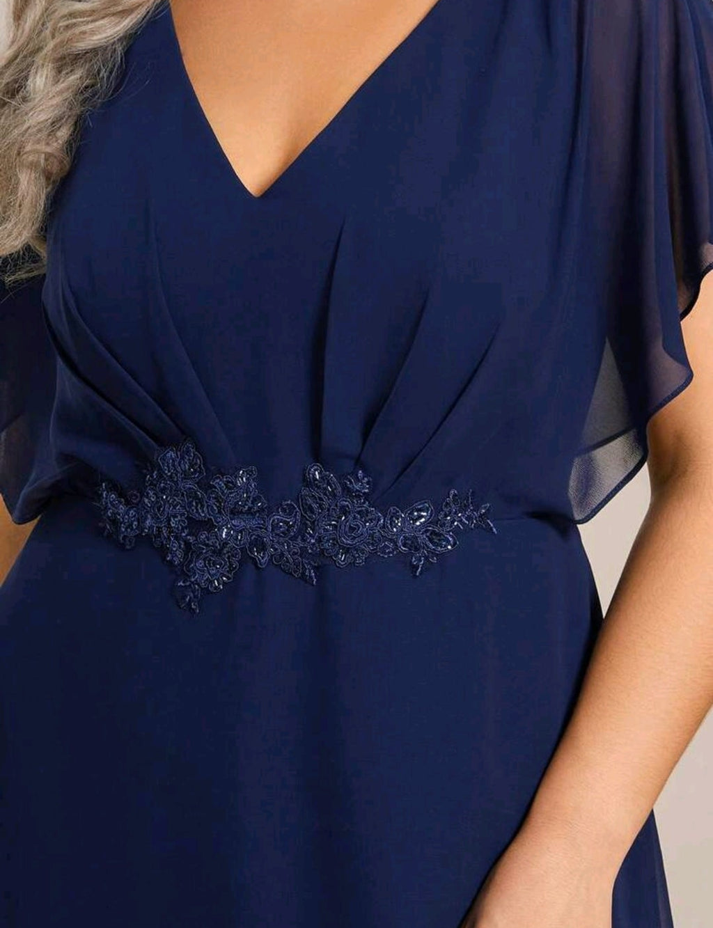 Vestido azul marino manga corta