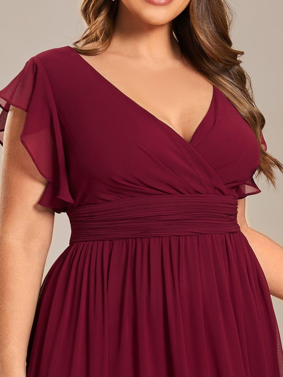 Vestido Vino con escote en V y espalda semi abierta