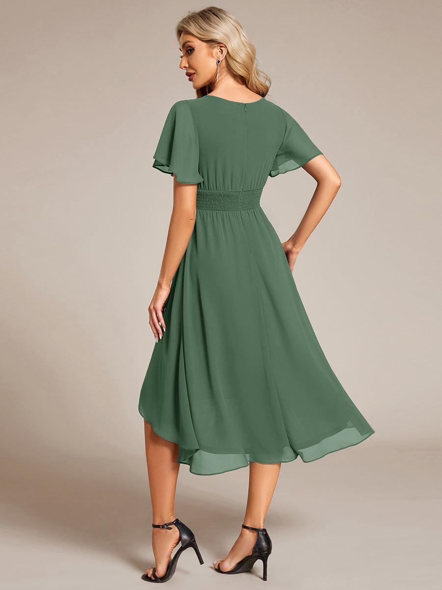 Vestido verde oliva formal midi
