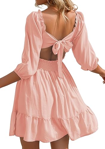 Vestido celeste espalda semi abierta