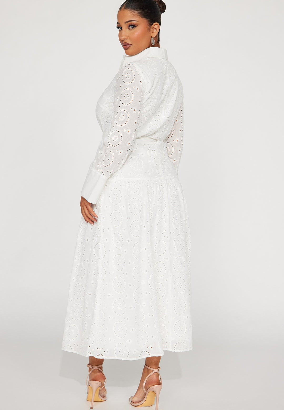 Vestido blanco manga larga 100% algodón