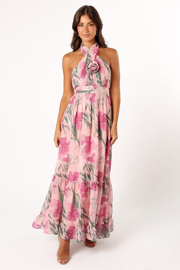 Vestido floral de espalda abierta