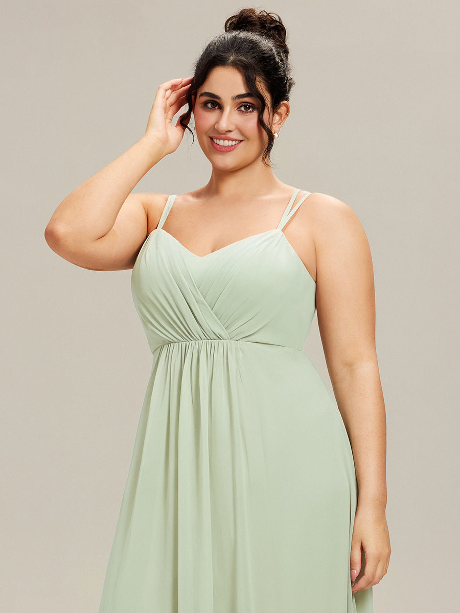 Vestido verde sage corte A con espalda semi abierta