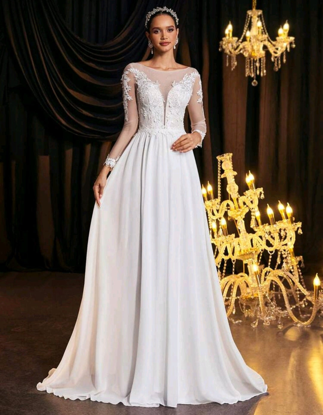 Vestido de Novia "Ethereal Romance" – Elegancia en Gasa y Encaje