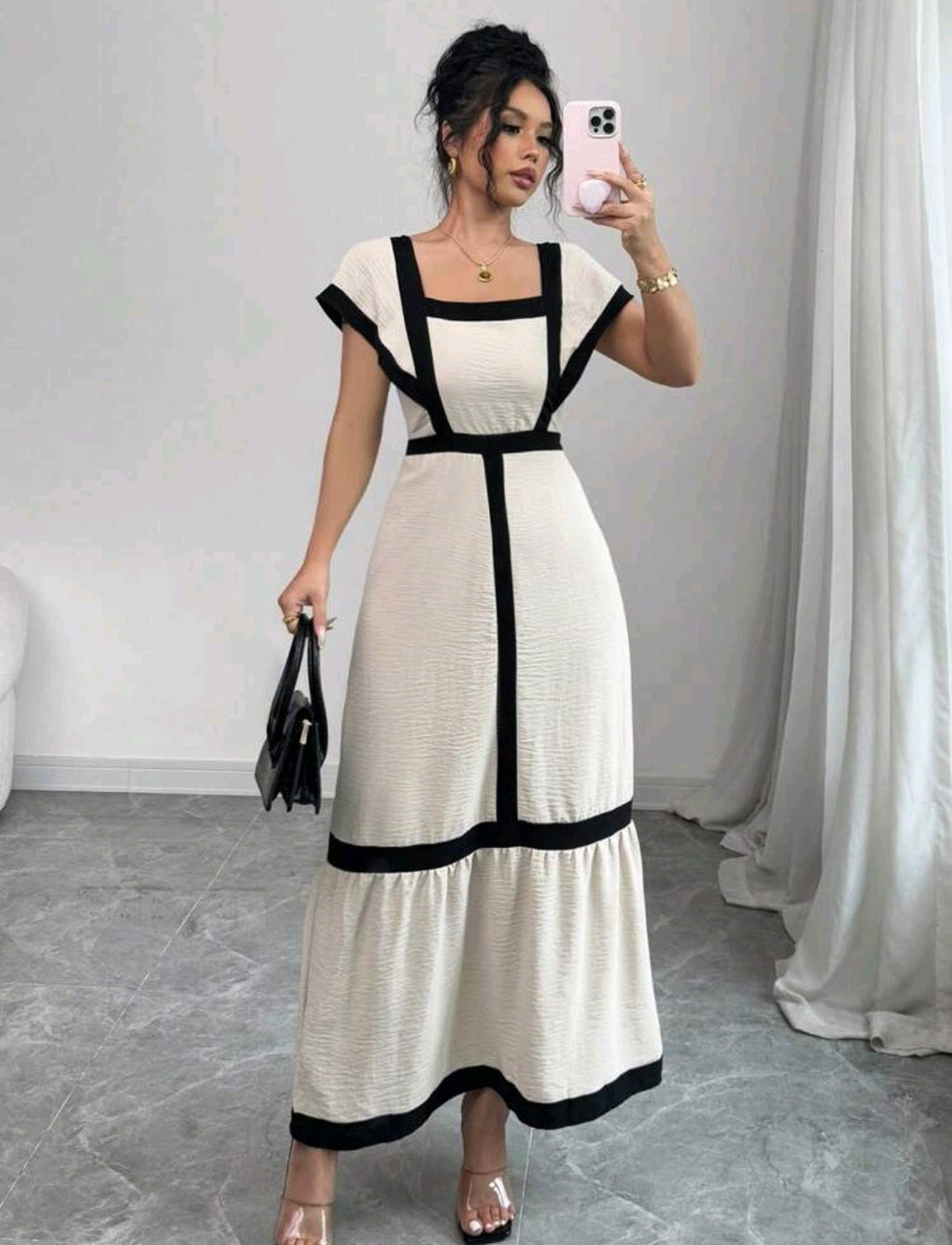 Vestido casual manga corta