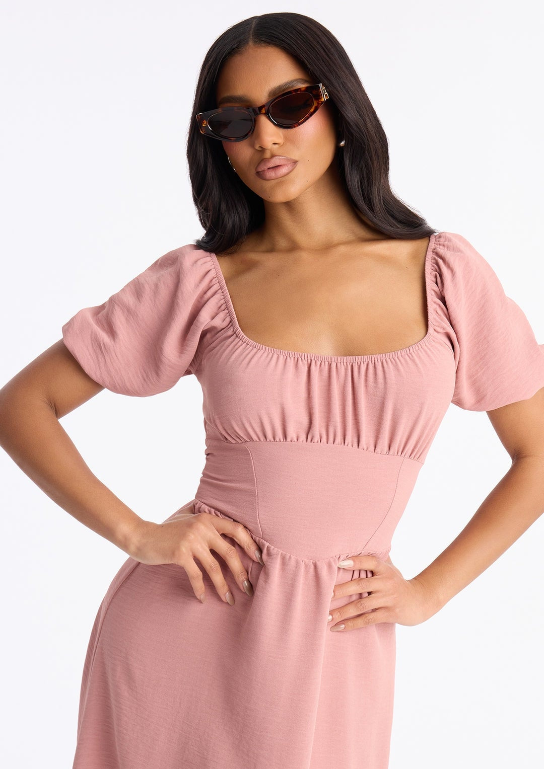 Vestido palo rosa midi casual