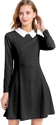 Vestido negro manga larga corto