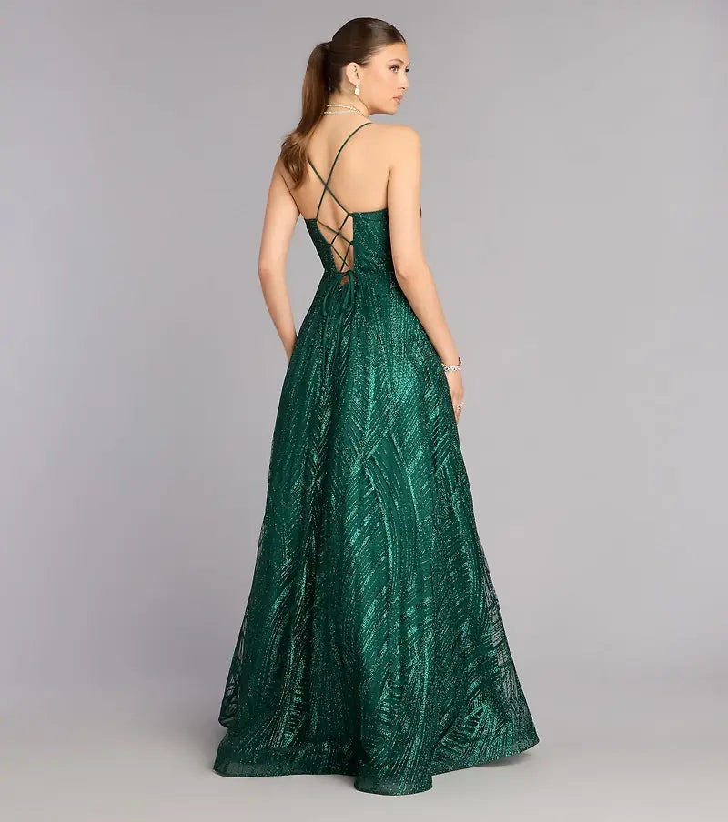 Vestido Cathy verde esmeralda brillante escote corazón